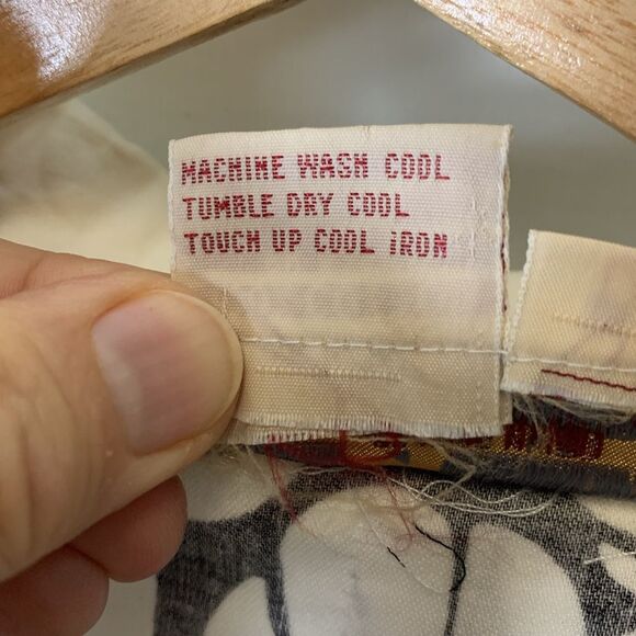 Vintage 80s Gil Aimbez Black White Tennis Player Print SS Button Up Tunic Sz 10 - Picture 7 of 15